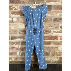 Girls Jumpsuit Easy‎ Peasy Floral Pattern Size 4T 100% Cotton